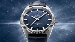 The 39 mm copy Omega Constellation Globemaster 130.33.39.21.03.001 watches have blue dials and blue leather straps.
