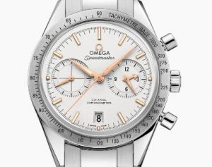 The 41.5 mm fake Omega Speedmaster 57 331.10.42.51.02.002 watches have silvery dials.