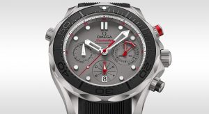 The 44 mm copy Omega Seamaster 300M 212.92.44.50.99.001 watches have grey titanium backs.