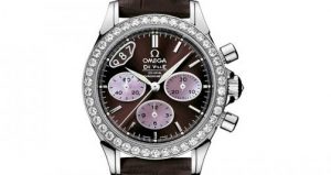 The female copy Omega De Ville 422.18.35.50.13.001 watches have chocolate color dials.