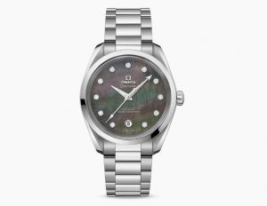 The stainless steel copy Omega Seamaster Aqua Terra 150 M 220.10.38.20.57.001 watches have Tahiti mother-of-pearl dials.