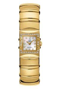 The 18k gold copy watches are decorated with diamonds.