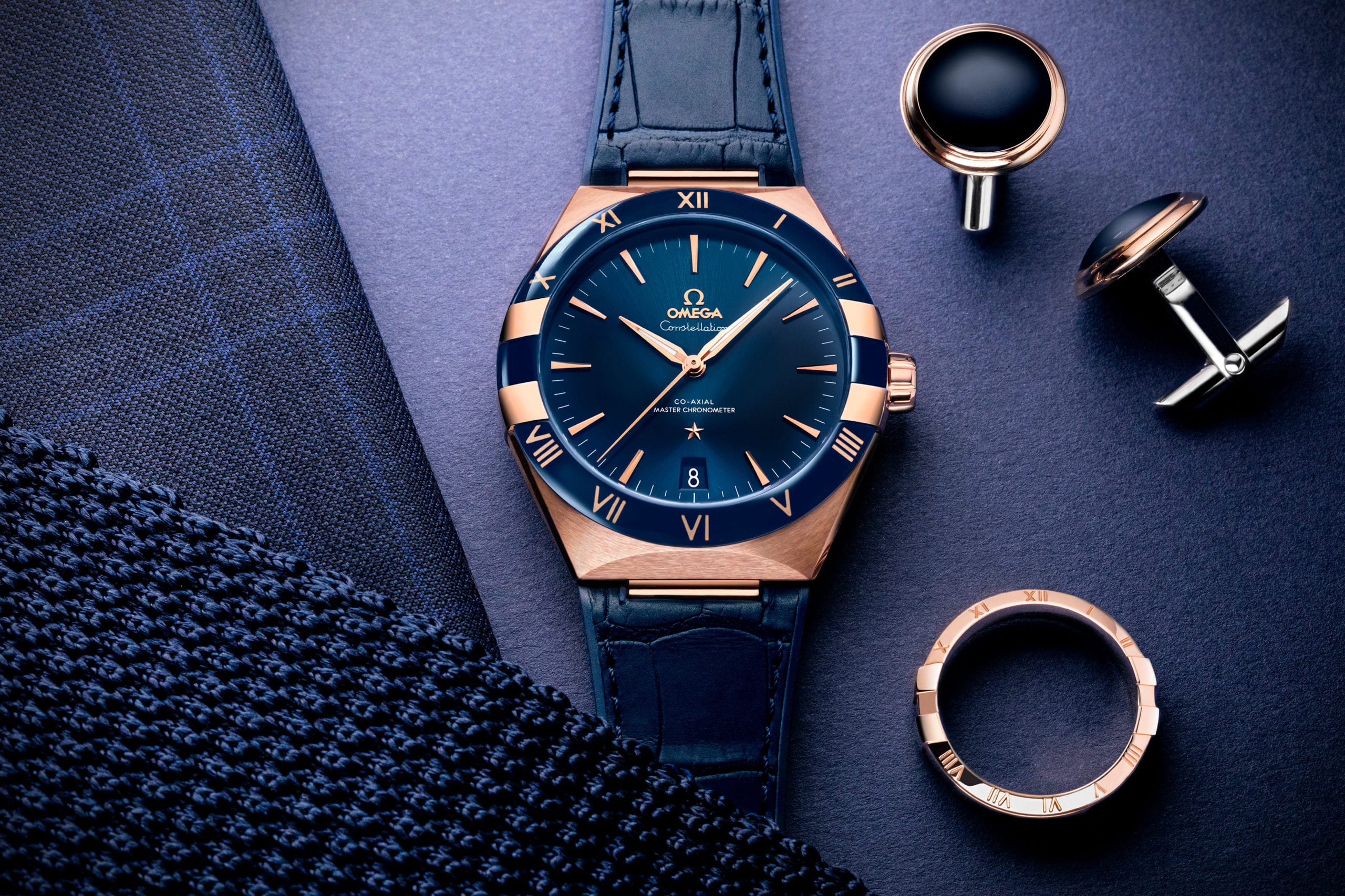 The male copy watch is made from Sedna® 18K gold.